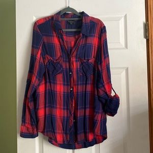 Blue and red button down shirt size L